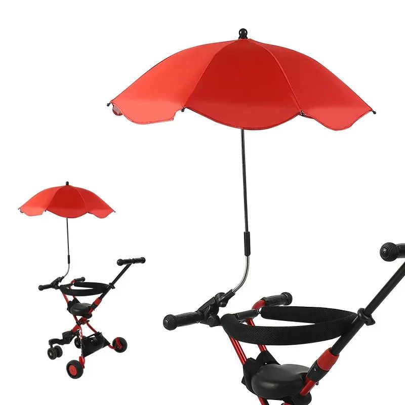 ombrelles poussettes rouge avec protection solaire