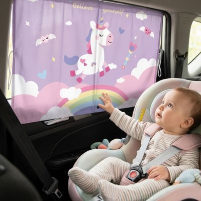 pare soleil voiture bébé avec motif licorne