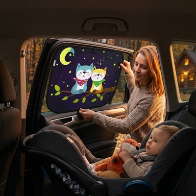 Pare soleil voiture bébé avec motifs ludiques