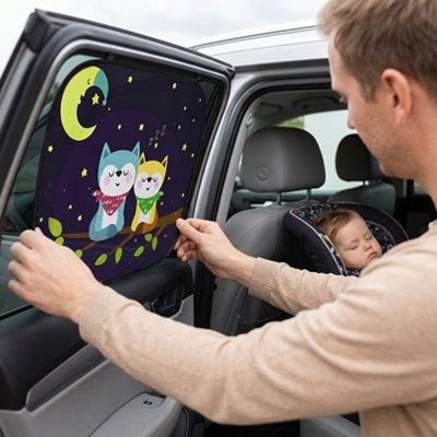 Pare soleil voiture bébé installation facile par papa