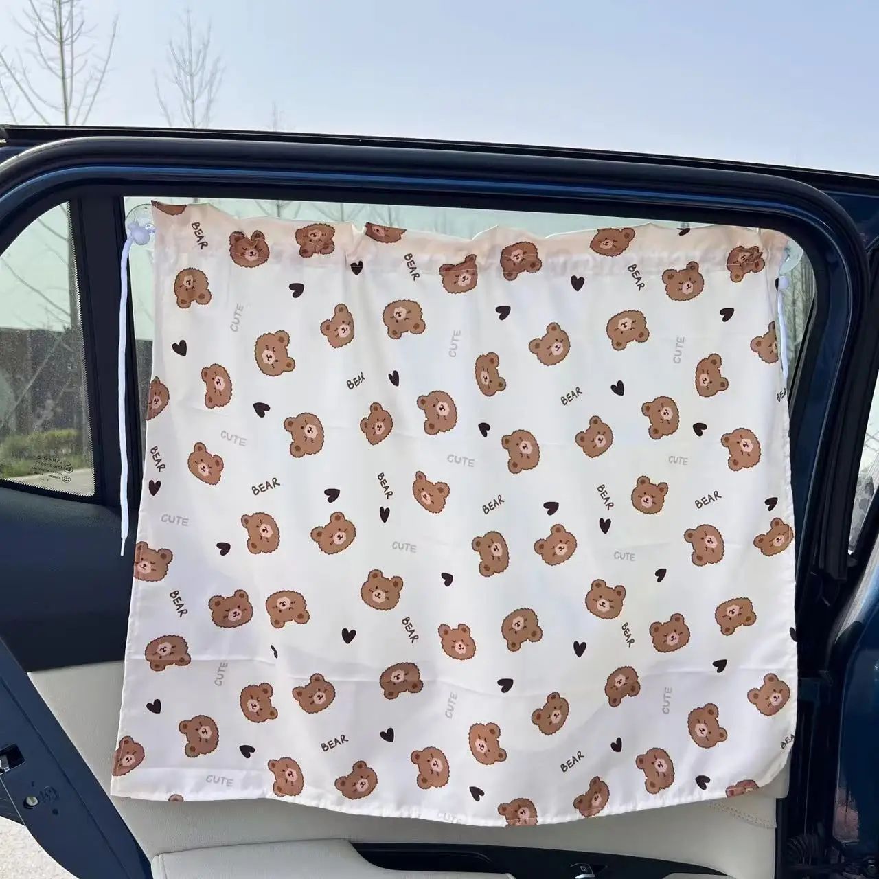 pare soleil voiture bebe motif ours avec ventouse
