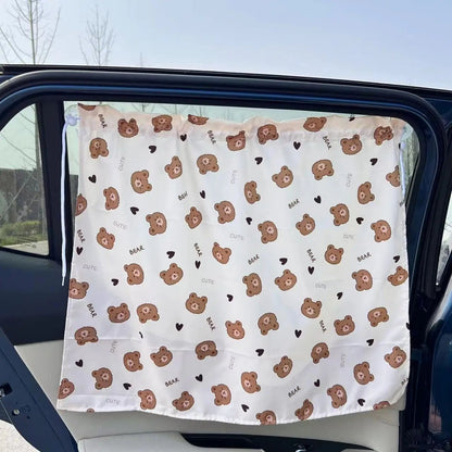 pare soleil voiture bebe motif ours avec ventouse