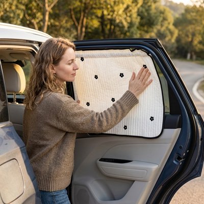Pare soleil voiture bébé protection solaire fixation rapide