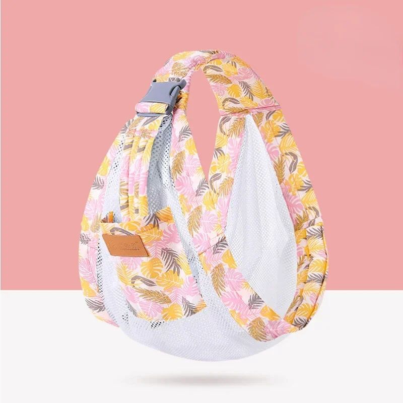 port bebe en echarpe doux contact rose jaune