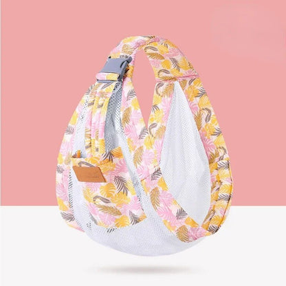 port bebe en echarpe doux contact rose jaune