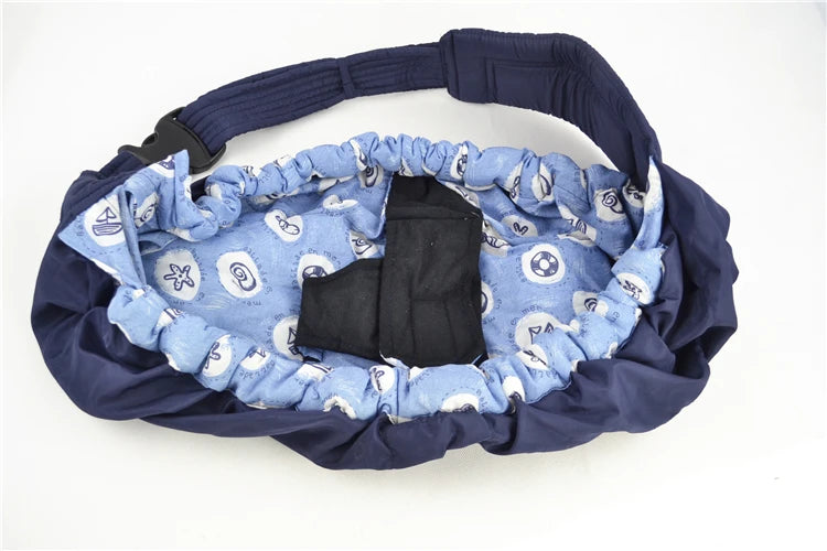 portage echarpe bebe bleu à fleurs