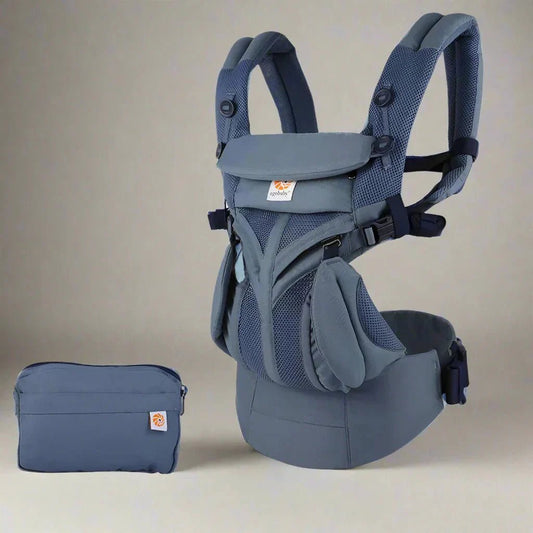 porte bébé breathbabybag bleu marine avec sac de transport