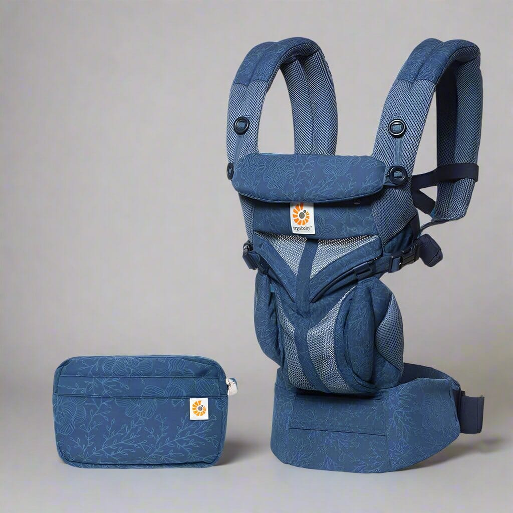 porte bébé breathbabybag bleuprint avec sac de transport