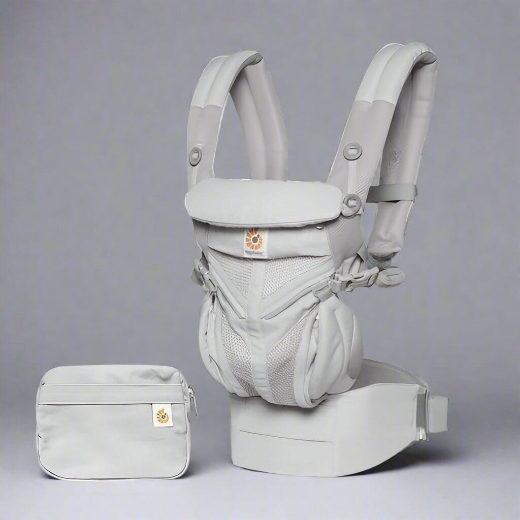 porte bébé breathbabybag gris avec sac de transport