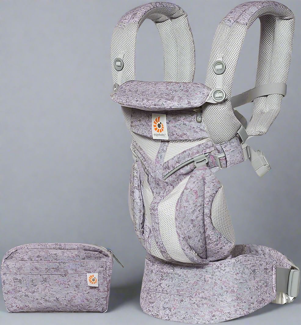 porte bébé breathbabybag mauve lavande avec sac de transport