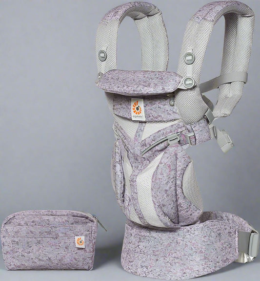 porte bébé breathbabybag mauve lavande avec sac de transport