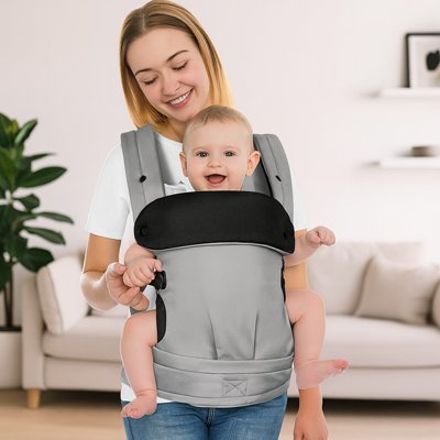 porte bébé physiologique fortis gris portage face avant