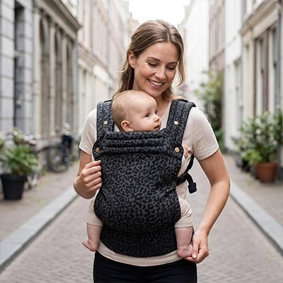 Porte bébé voyage avec système de fixation par clips