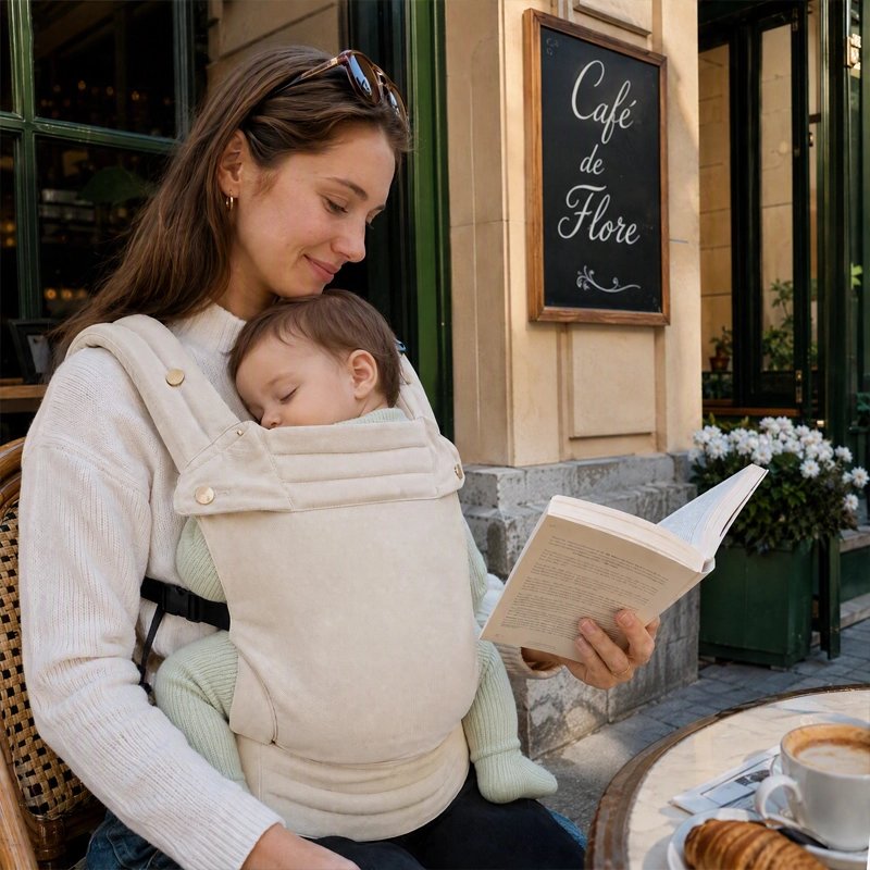 porte bébé voyage beige confortable pour sorties