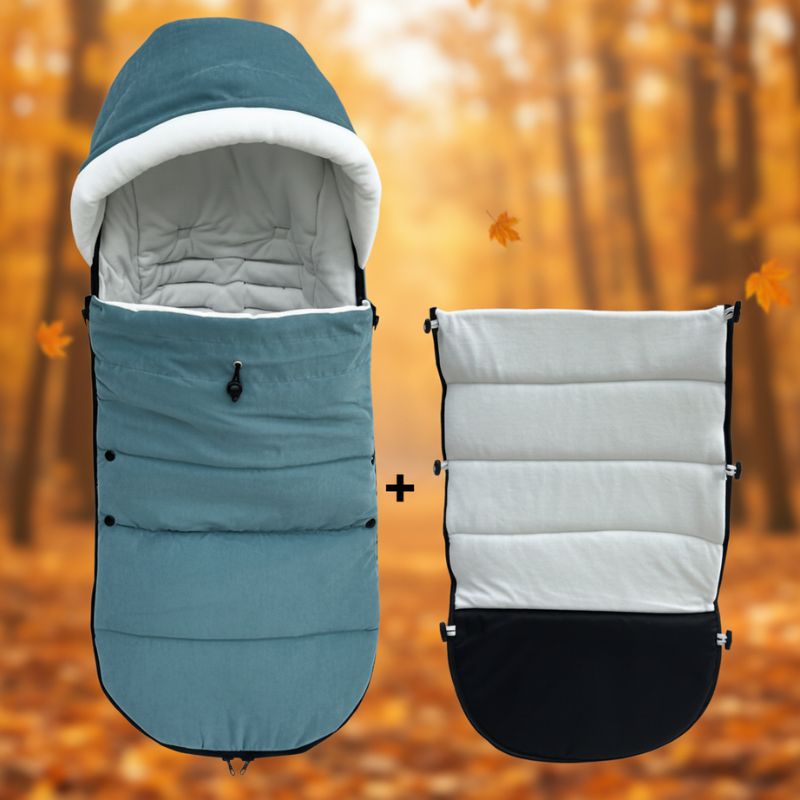 poussette chanceliere bleue avec couette supplémentaire