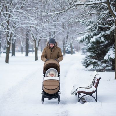 promenade bébé dans chanceliere caramel épais
