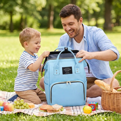 sac a dos a langer bebe nomadebag à large ouverture