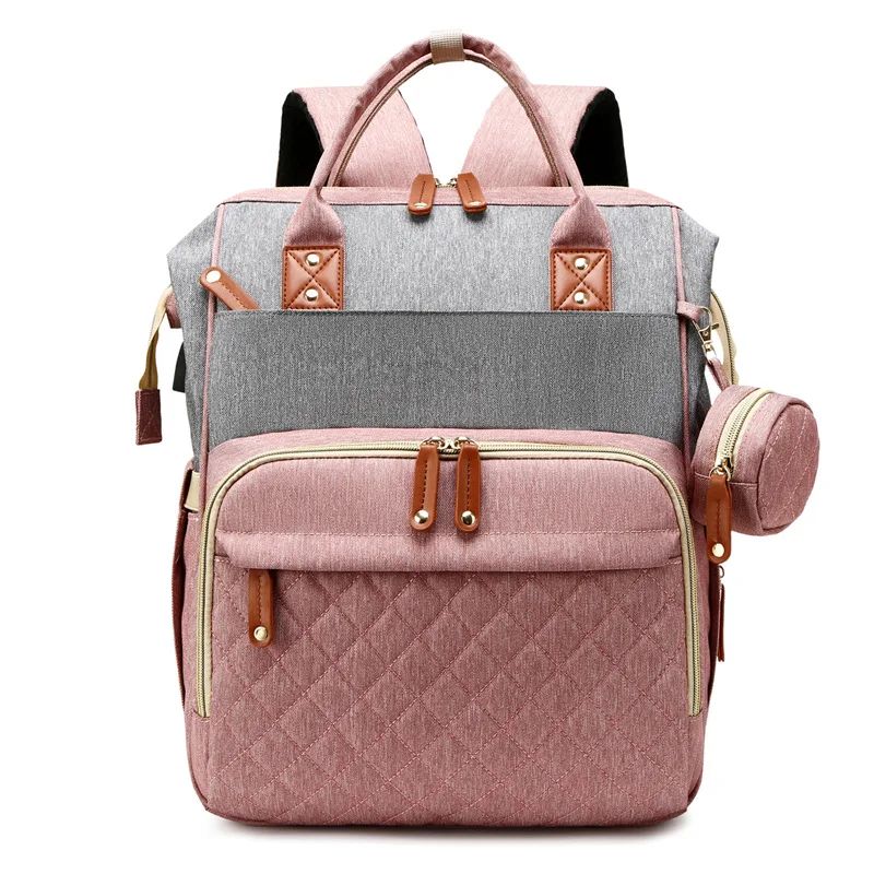 sac à dos à langer détail latéral flexibag gris rose