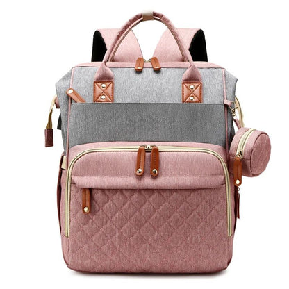 sac à dos à langer détail latéral flexibag gris rose