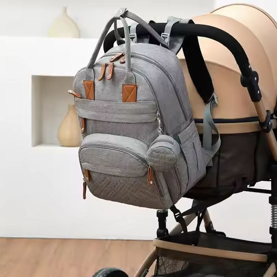 sac à dos à langer pratique pour déplacements en poussette flexibag gris 