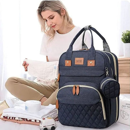 sac à dos à langer transformable bleu