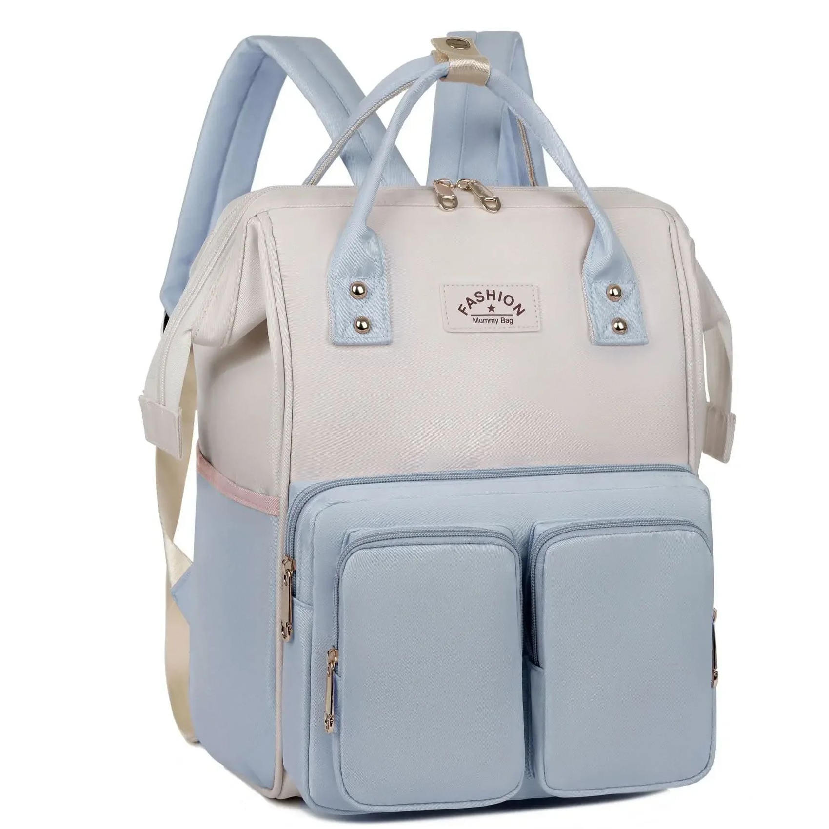 sac à dos à langer vue latérale mamaluxe bleu