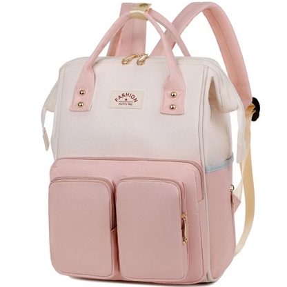 sac à dos à langer vue latérale mamaluxe rose