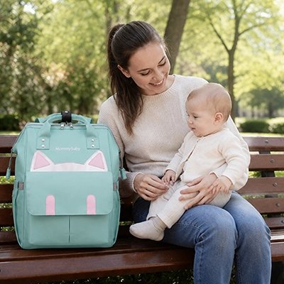 Sac a dos langer vert pour maman bébé