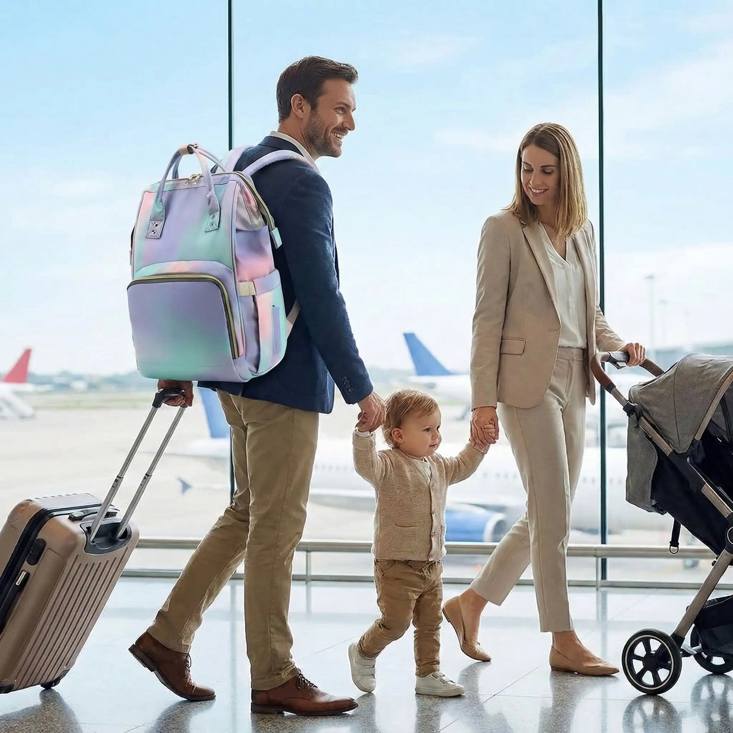 sac a langer a dos famille en voyage savane nuage