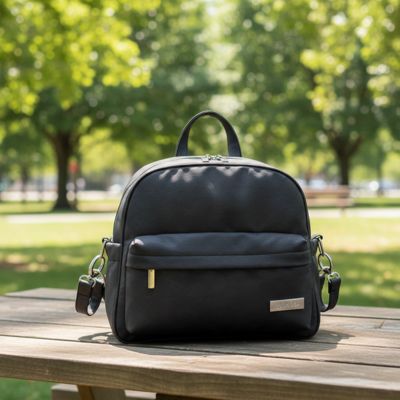 sac à langer à dos vue frontale ruth noir