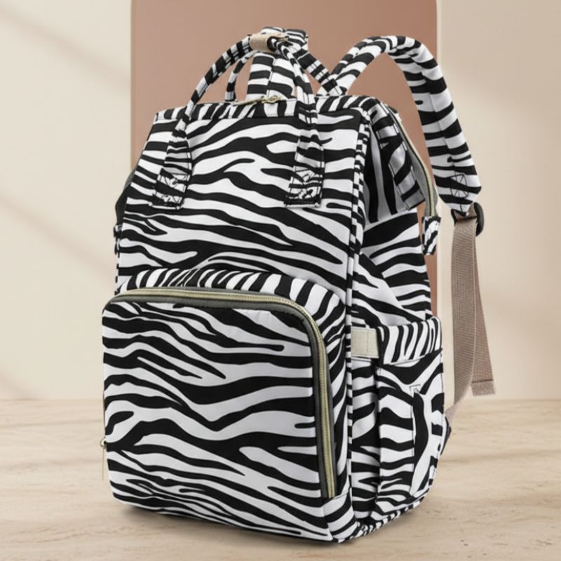 sac a langer a dos vue inclinée savane zèbre