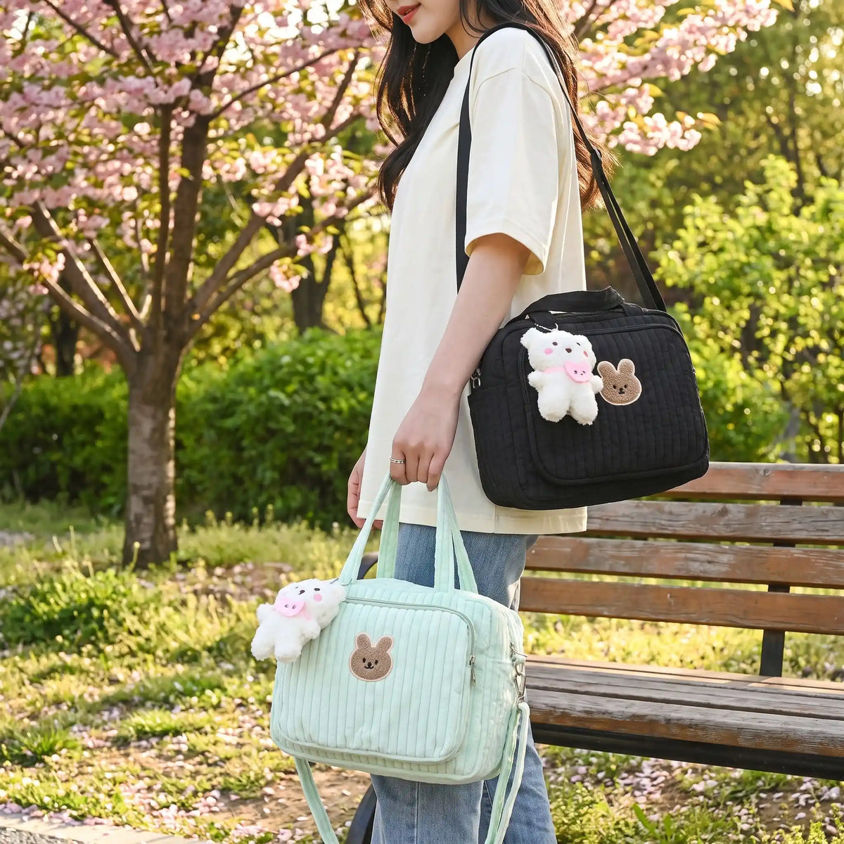 sac à langer avec bandoulière ajustable 
