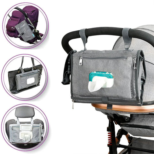 sac à langer utilisable sur plusieurs accessoires bébé confort nomade gris