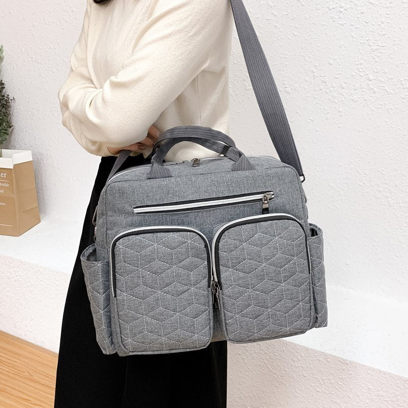 sac a langer gris multipoches bandouliere