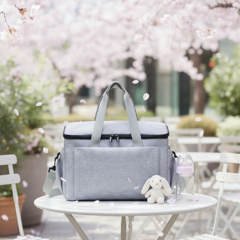 sac à langer gris vu de profil ergobaby