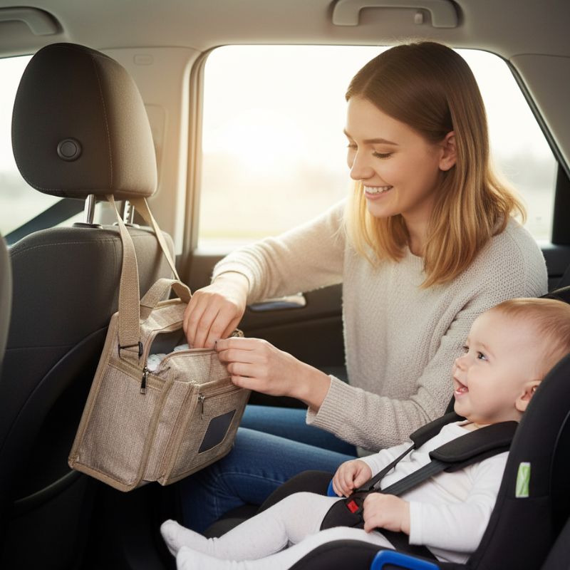 sac à langer kaki pratique en voiture