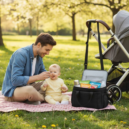 sac à langer noir pratique pour poussette et pique nique