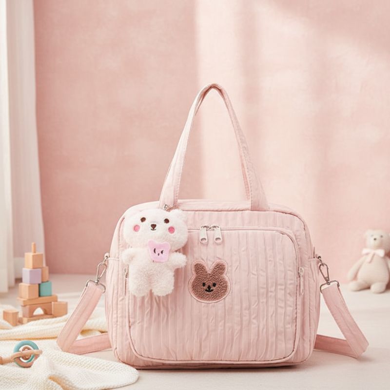 sac à langer prestige rose avec bandoulière