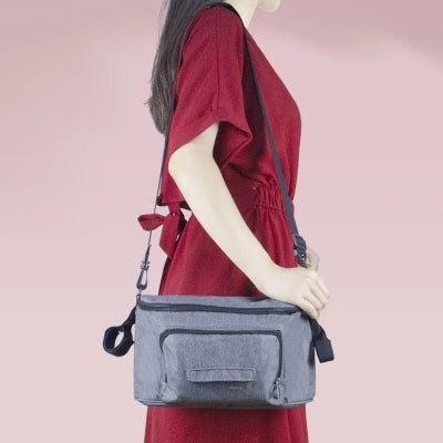 sac à langer gris avec bandoulière