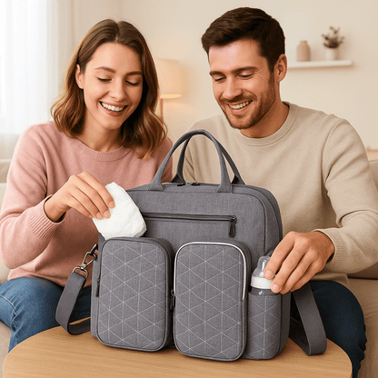 sac a langer travelibag gris avec rangement facile