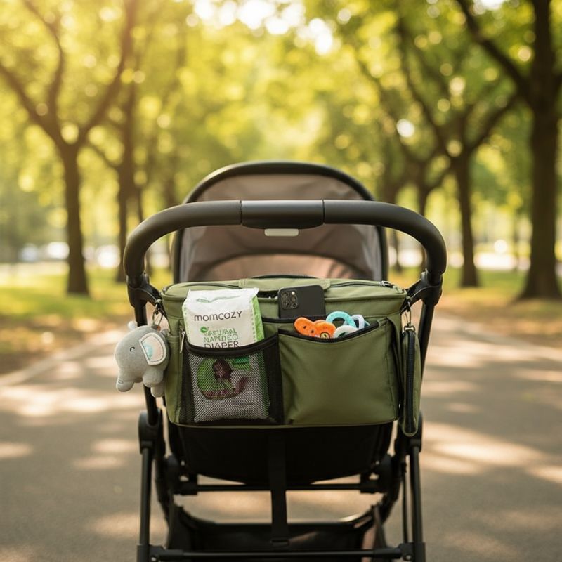 sac à langer vert pratique pour poussette nomado