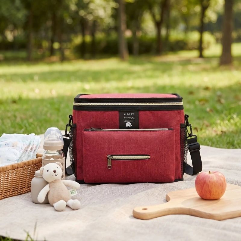 sac à langer vu profil babygo rouge