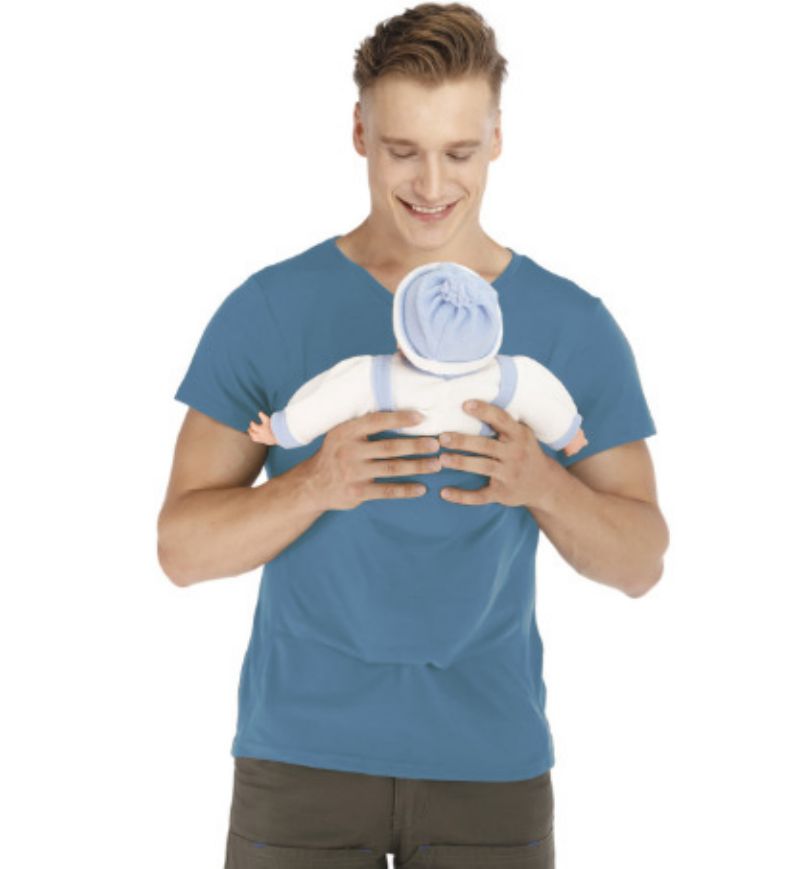 t shirt de portage doux lien bleu